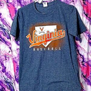 University Virginia Cavaliers Baseball T Shirt Small Gray Ring Spun UVA Wahoos